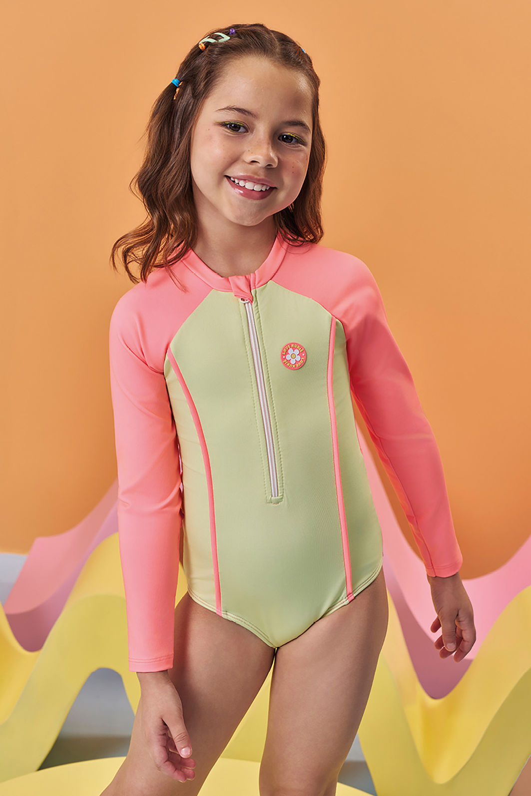 Maio em malha com proteção UV50+ 96099 Kukiê Infantil Menina Maio em malha com proteção UV50+ 96099 Kukiê Infantil Menina