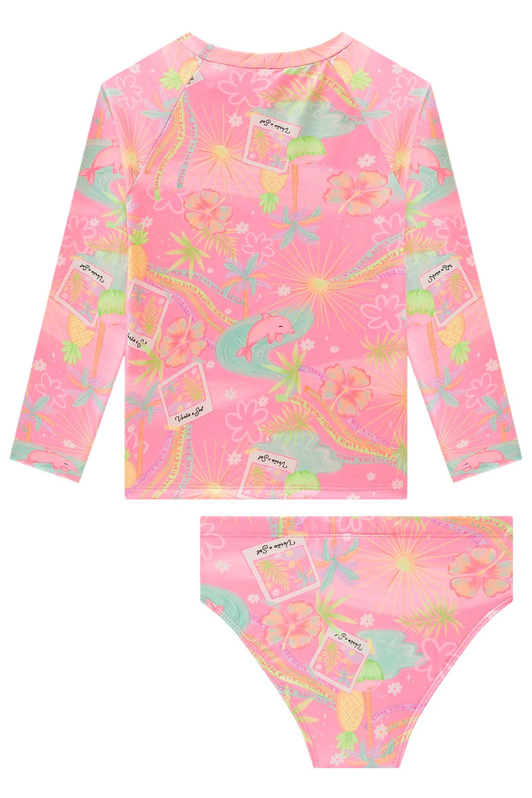 Conjunto de blusa e calcinha em malha com proteção UV50+ 98982 Kukiê Infantil Menina Conjunto de blusa e calcinha em malha com proteção UV50+ 98982 Kukiê Infantil Menina