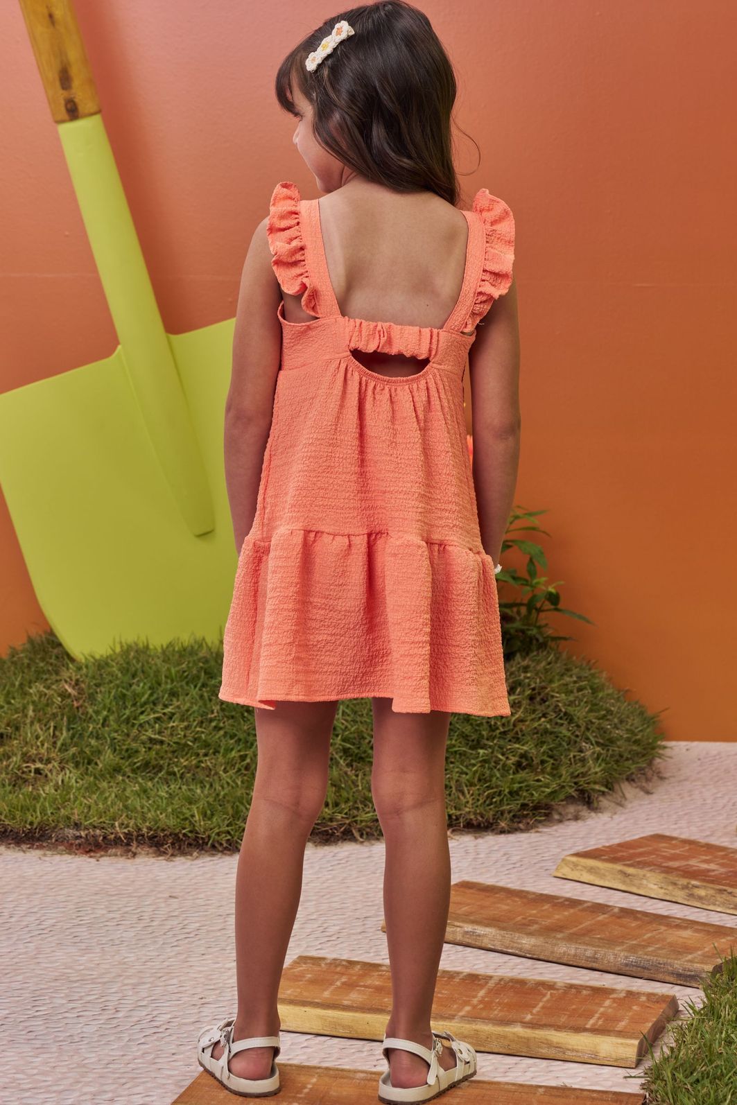 Vestido em crepe textura 98963 Kukiê Infantil Menina Vestido em crepe textura 98963 Kukiê Infantil Menina