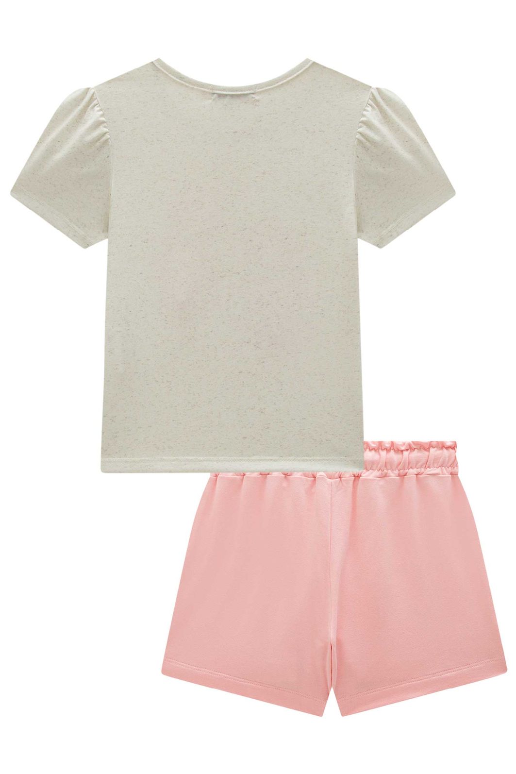 Conjunto de blusa em malha power e short saia em molevisco 98766 Infanti Infantil Menina