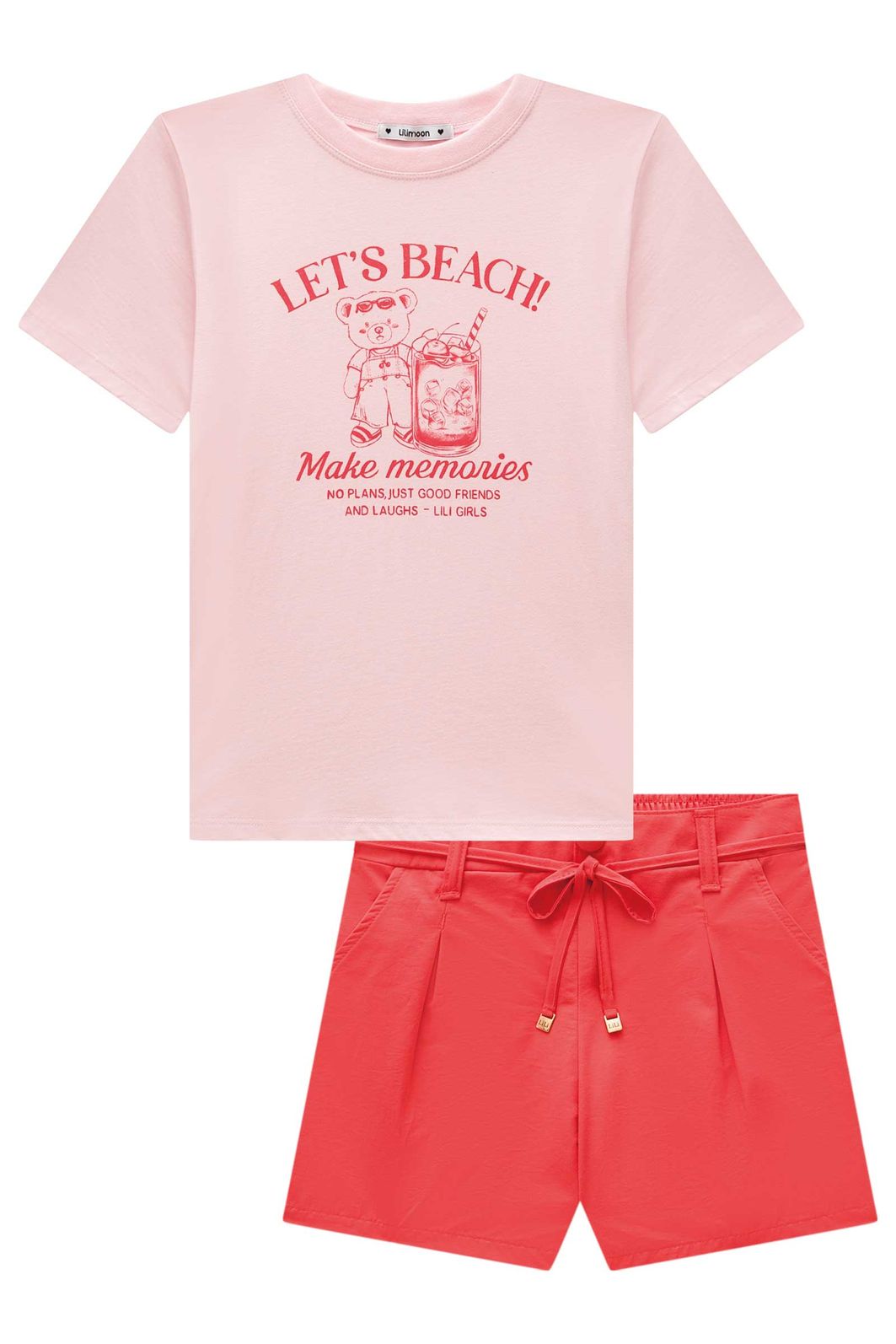 Conjunto de camiseta comfy em meia malha e shorts em alfaiataria milos 98970 Lilimoon Teen Menina Conjunto de camiseta comfy em meia malha e shorts em alfaiataria milos 98970 Lilimoon Teen Menina