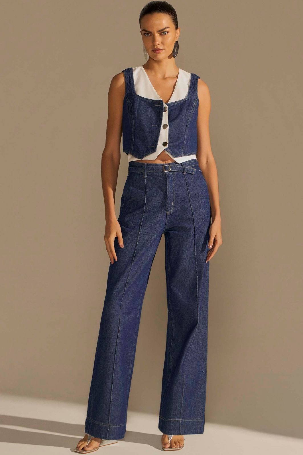 Calça reta em denim 94986 Linzzi Calça reta em denim 94986 Linzzi