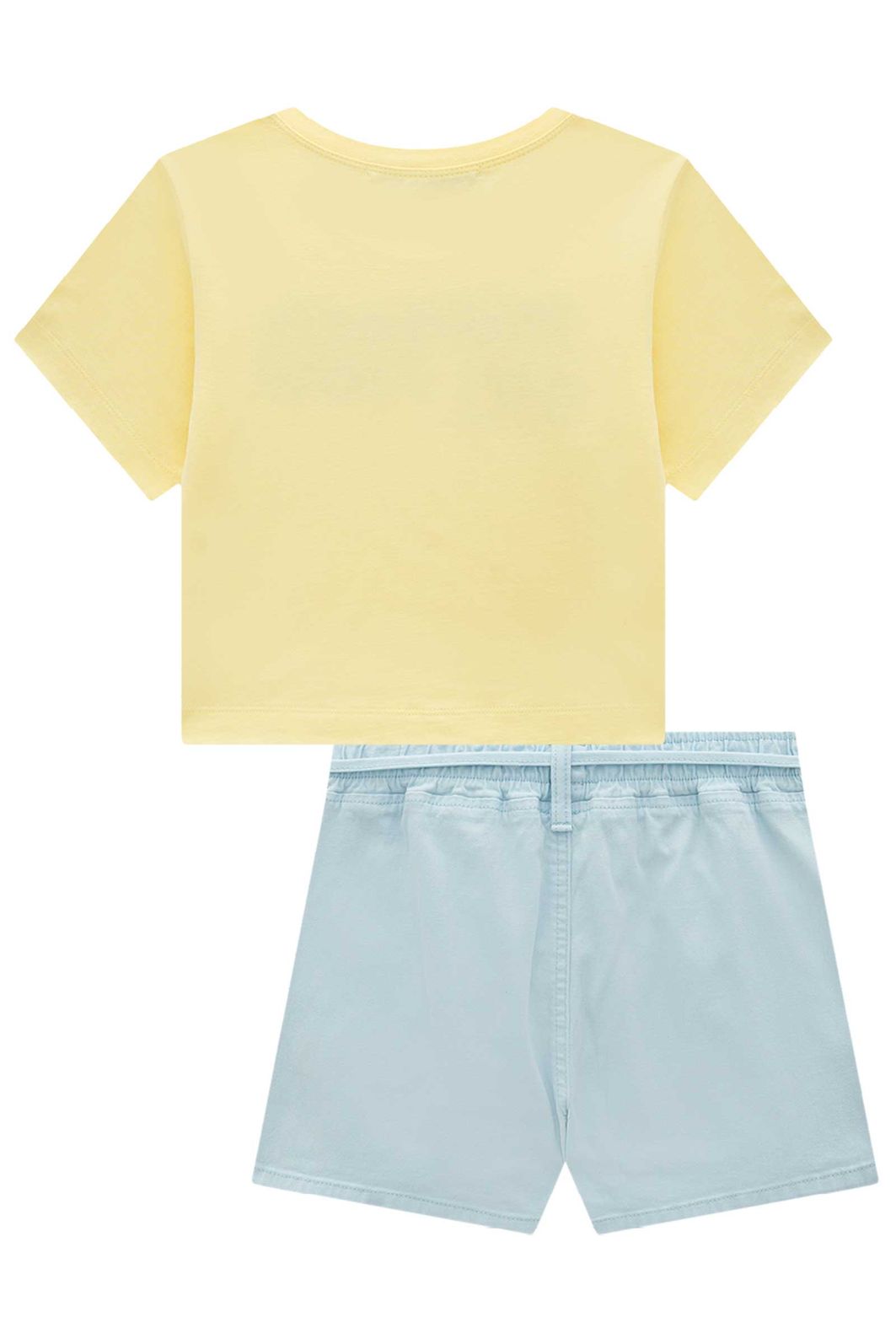 Conjunto de blusa em meia malha e shorts em sarja com elastano 98956 Lilimoon Teen Menina Conjunto de blusa em meia malha e shorts em sarja com elastano 98956 Lilimoon Teen Menina