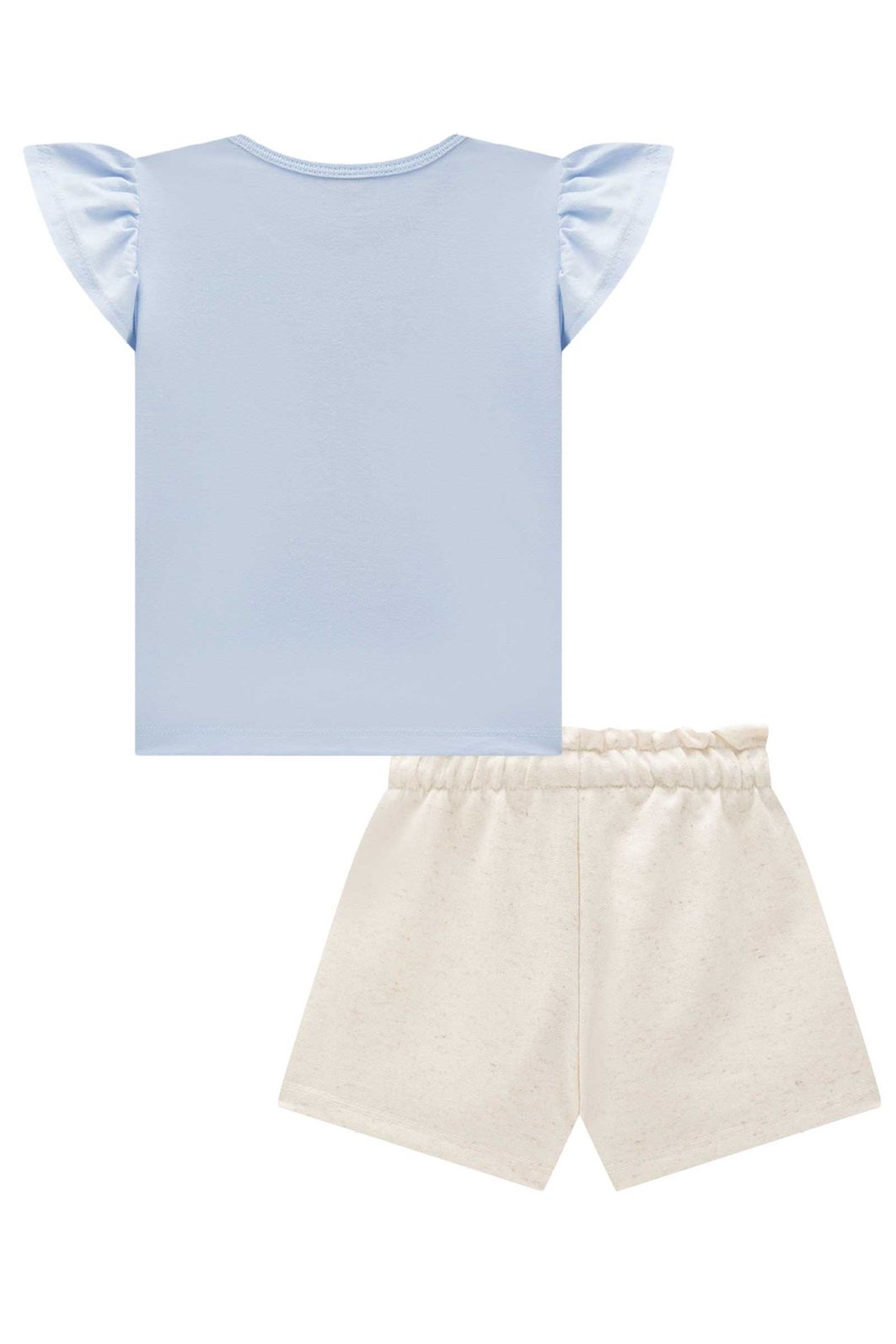 Conjunto de blusa em meia malha com shorts em moletom sem pelúcia 94662 Infanti Infantil Menina Conjunto de blusa em meia malha com shorts em moletom sem pelúcia 94662 Infanti Infantil Menina