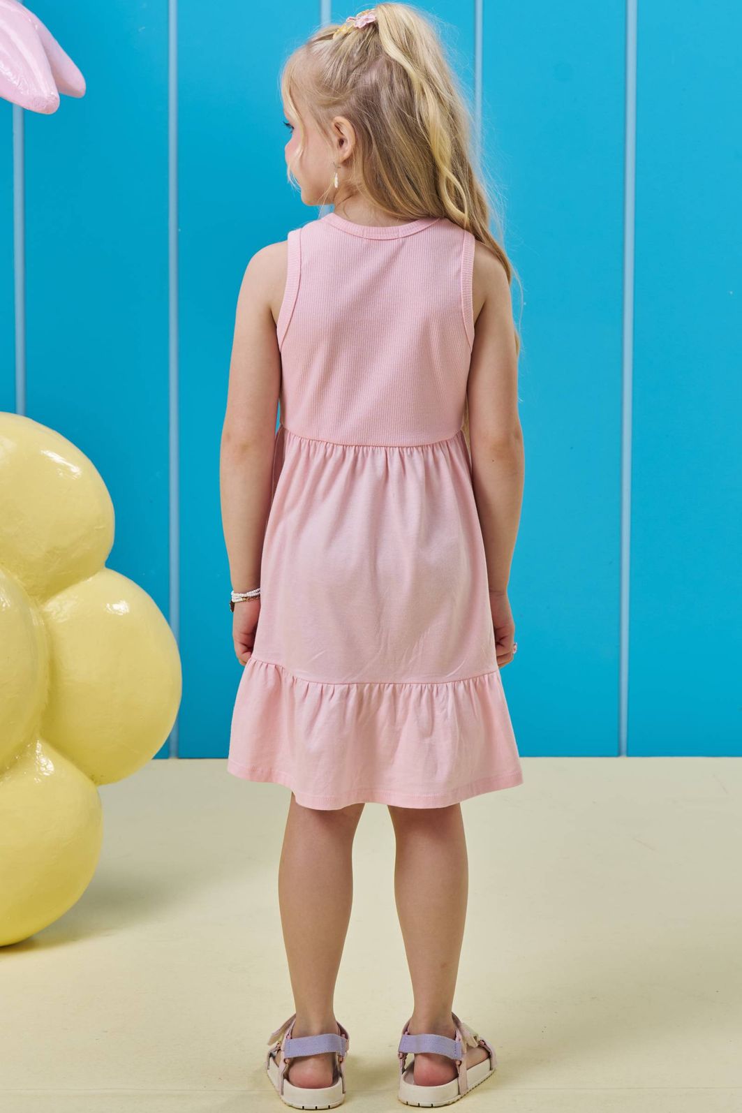 Vestido em canelado liz e meia malha 95084 Kukiê Infantil Menina Vestido em canelado liz e meia malha 95084 Kukiê Infantil Menina