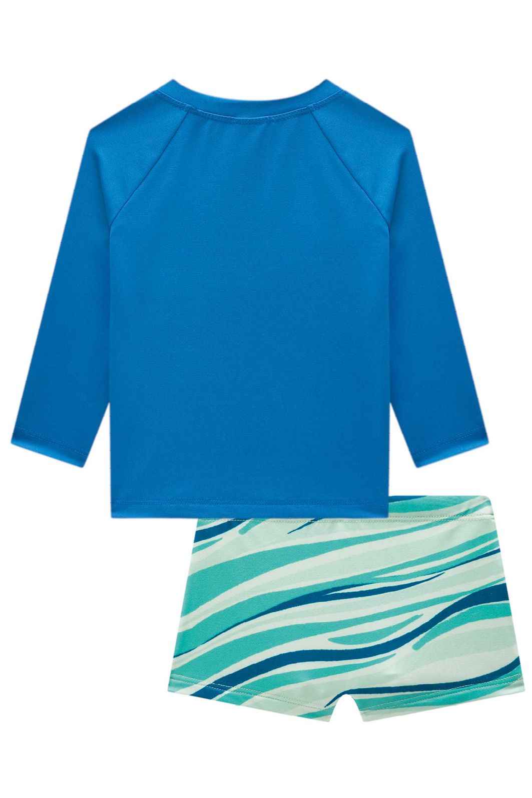 Conjunto de camiseta e sunga em malha UV dry com proteção UV 50+ 93131 LucBoo Bebê Menino Conjunto de camiseta e sunga em malha UV dry com proteção UV 50+ 93131 LucBoo Bebê Menino