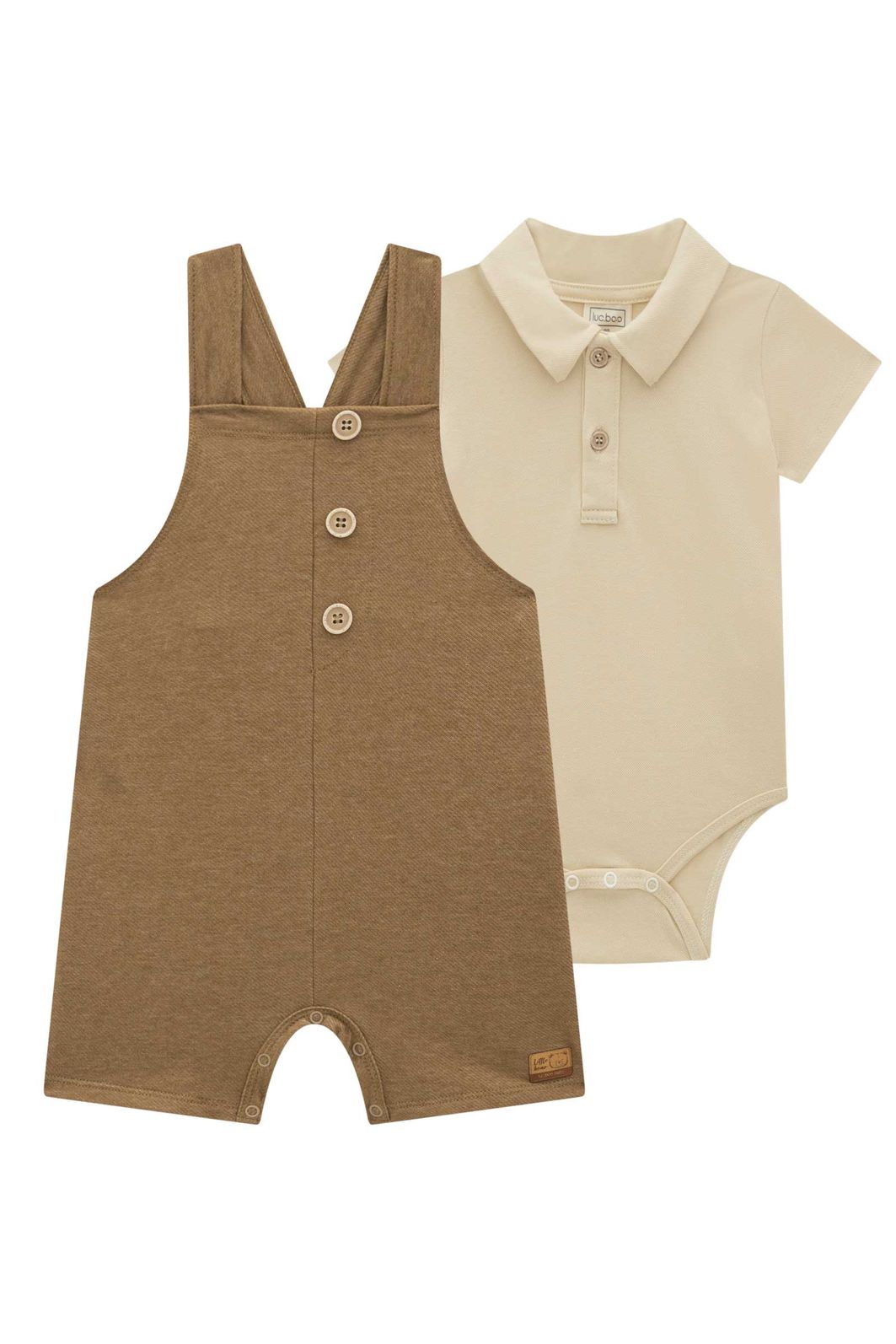 Conjunto de body polo em piquet com elastano e jardineira em cotton jeans com elastano 96232 LucBoo Bebê Menino Conjunto de body polo em piquet com elastano e jardineira em cotton jeans com elastano 96232 LucBoo Bebê Menino