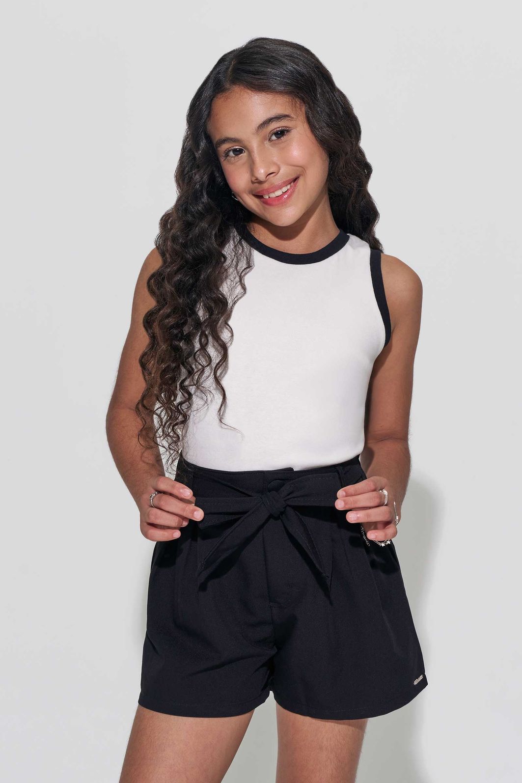 Shorts em tecido plano de viscose 94369 Lilimoon Teen Menina Shorts em tecido plano de viscose 94369 Lilimoon Teen Menina