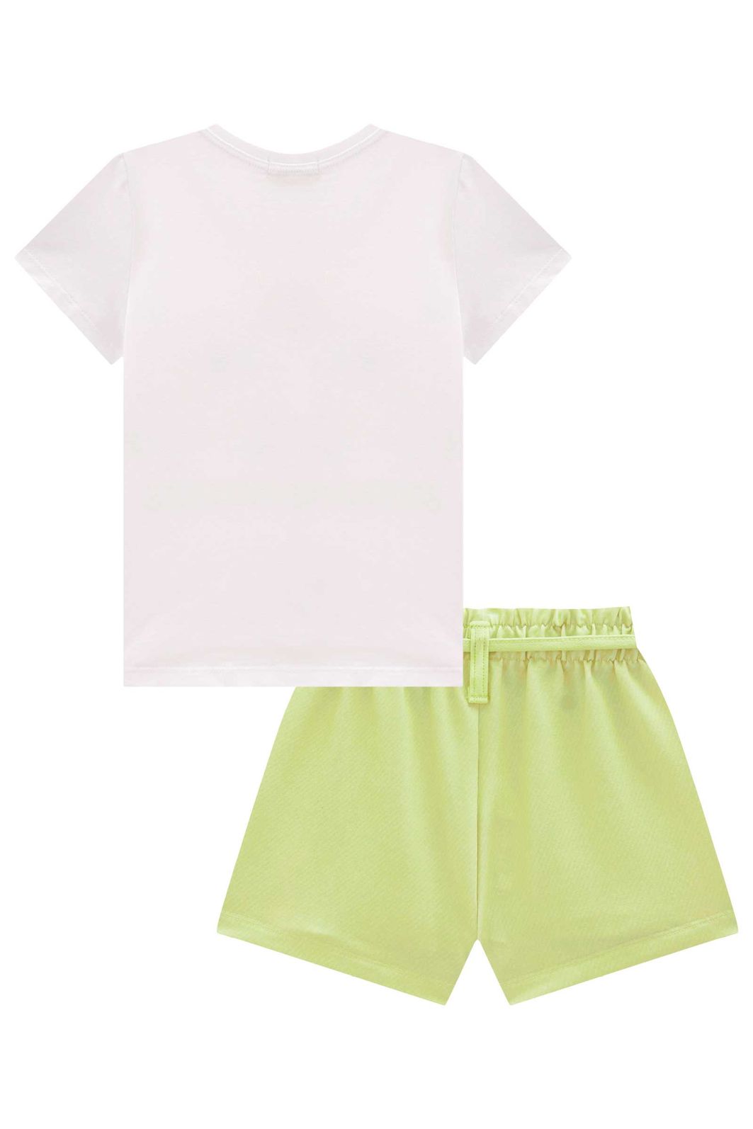 Conjunto de blusa em meia malha e shorts em molecotton 99134 Infanti Infantil Menina