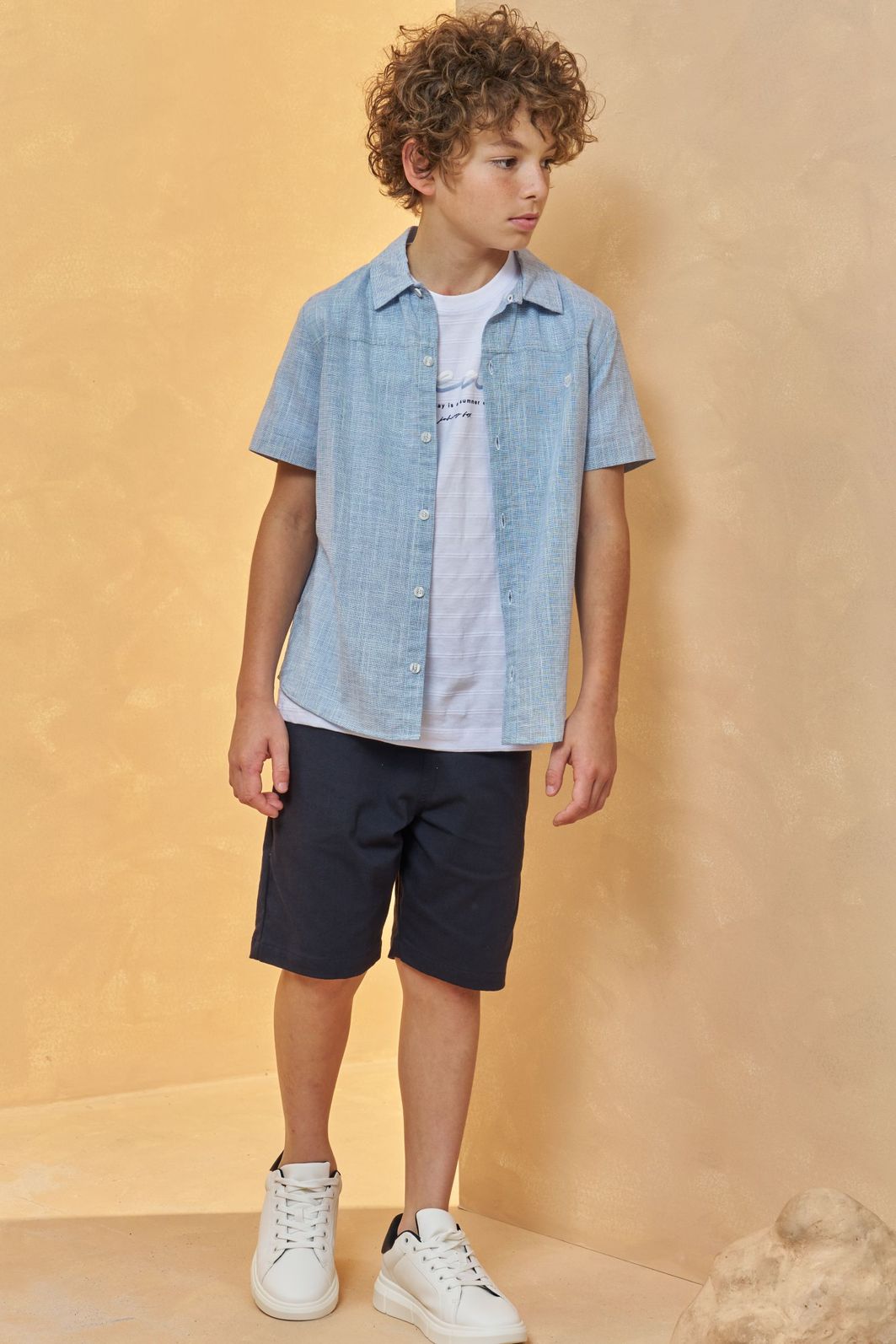 Bermuda em sarja stretch 96064 Johnny Fox Teen Menino Bermuda em sarja stretch 96064 Johnny Fox Teen Menino