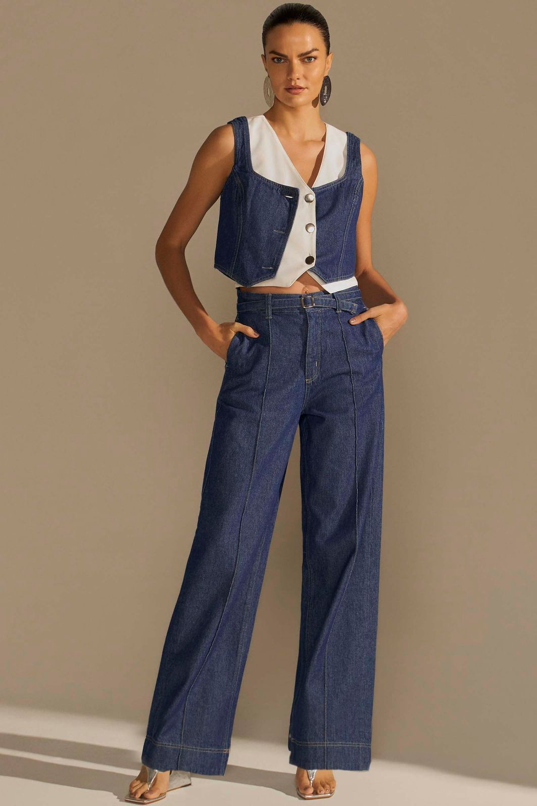 Calça reta em denim 94986 Linzzi Calça reta em denim 94986 Linzzi