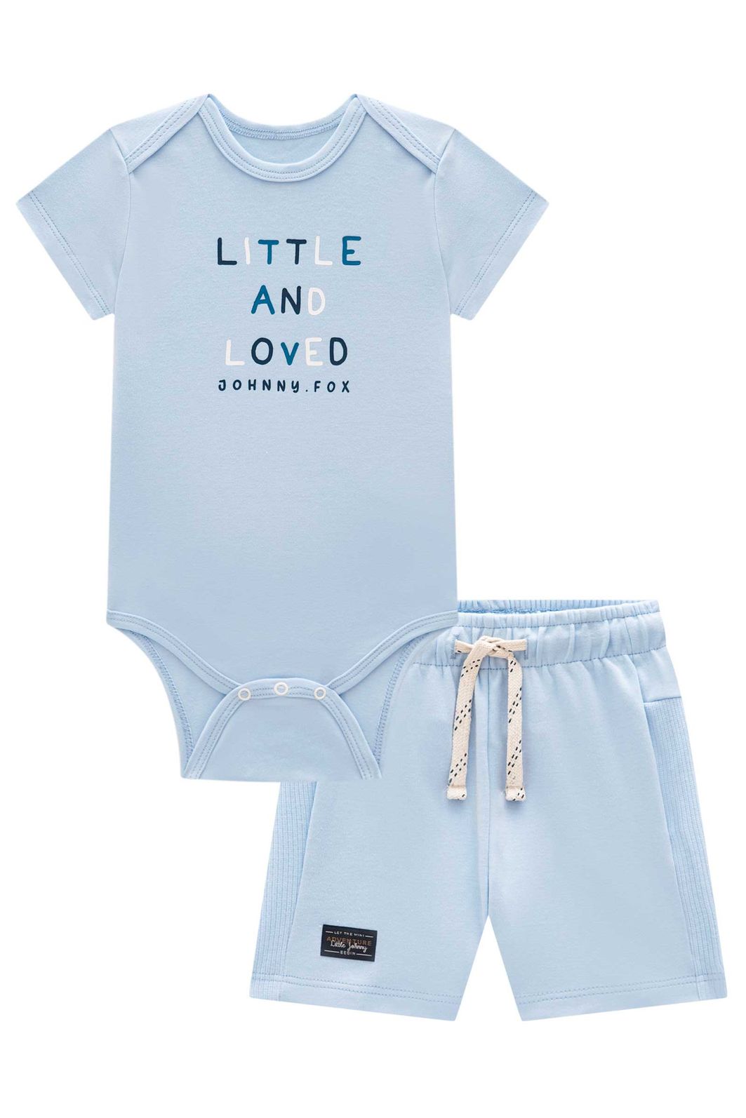 Conjunto de body e bermuda em suedine 95140 Johnny Fox Bebê Menino Conjunto de body e bermuda em suedine 95140 Johnny Fox Bebê Menino