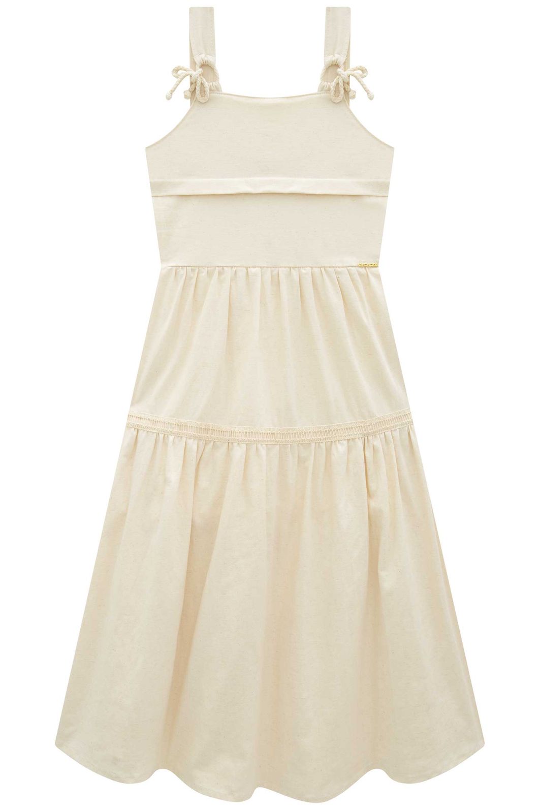 Vestido midi em linho com elastano 94427 Vic Teen Menina Vestido midi em linho com elastano 94427 Vic Teen Menina