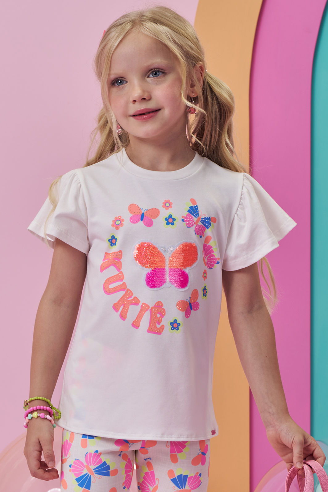 Conjunto de blusa em meia malha e bermuda biker em fly tech 98453 Kukiê Infantil Menina Conjunto de blusa em meia malha e bermuda biker em fly tech 98453 Kukiê Infantil Menina