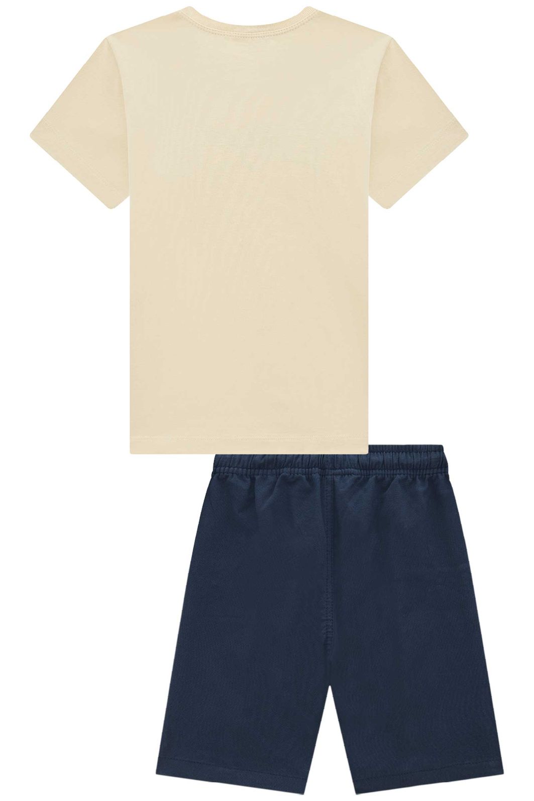 Conjunto de camiseta em meia malha e bermuda em sarja girassol com elastano 96574 LucBoo Infantil Menino Conjunto de camiseta em meia malha e bermuda em sarja girassol com elastano 96574 LucBoo Infantil Menino
