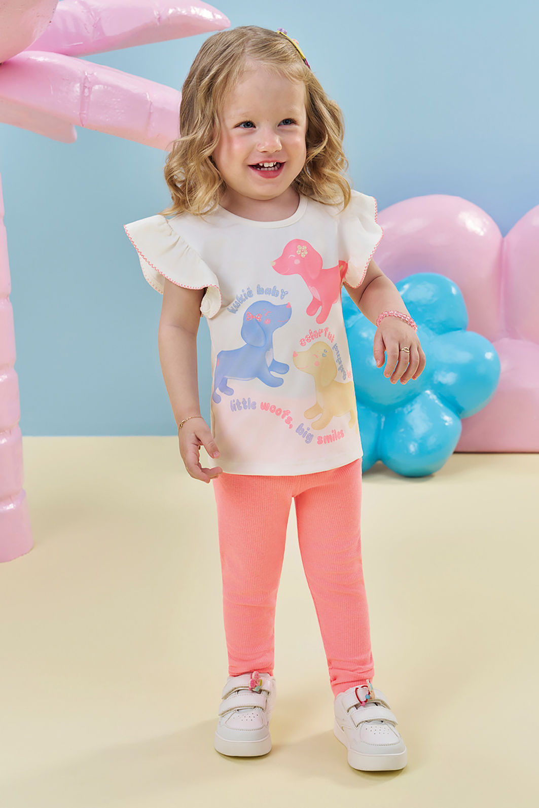 Calça legging em ribana 1x1 94703 Kukiê Bebê Menina Calça legging em ribana 1x1 94703 Kukiê Bebê Menina