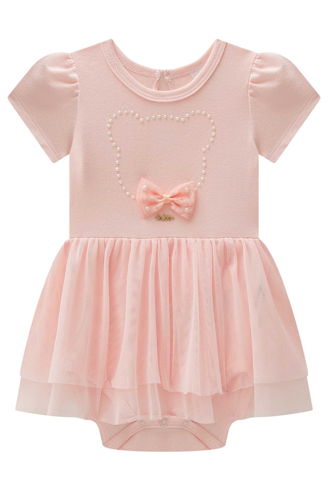 Vestbody em cotton e tule com elastano 98046 Kukiê Bebê Menina Vestbody em cotton e tule com elastano 98046 Kukiê Bebê Menina