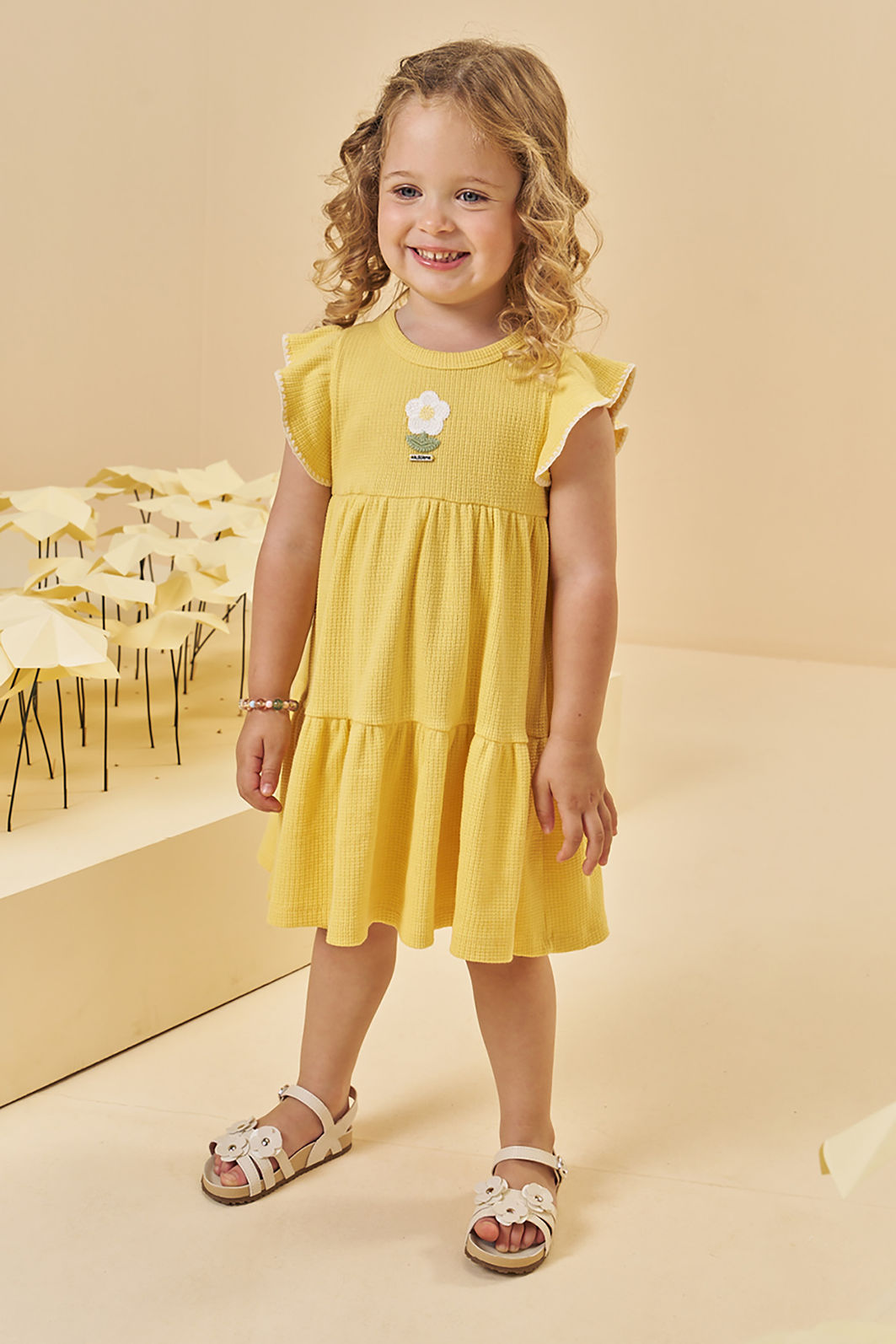 Vestido em malha waffle 96046 Kukiê Infantil Menina Vestido em malha waffle 96046 Kukiê Infantil Menina