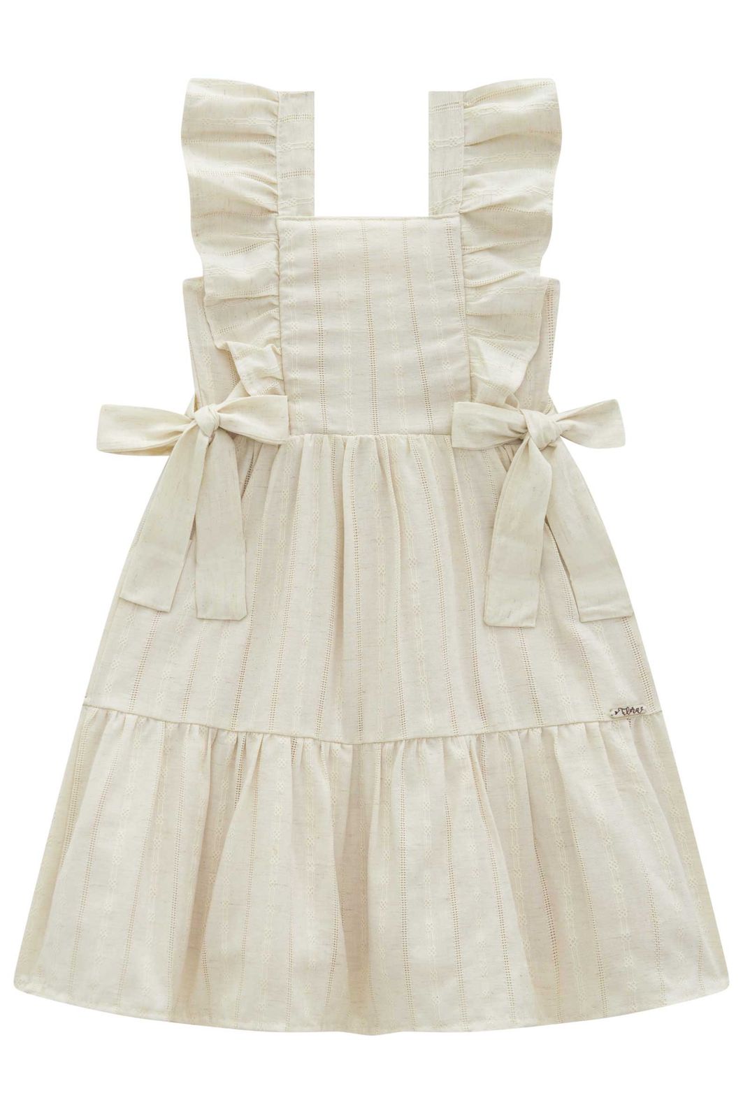 Vestido em blend de linho bordado 96590 Infanti Infantil Menina Vestido em blend de linho bordado 96590 Infanti Infantil Menina