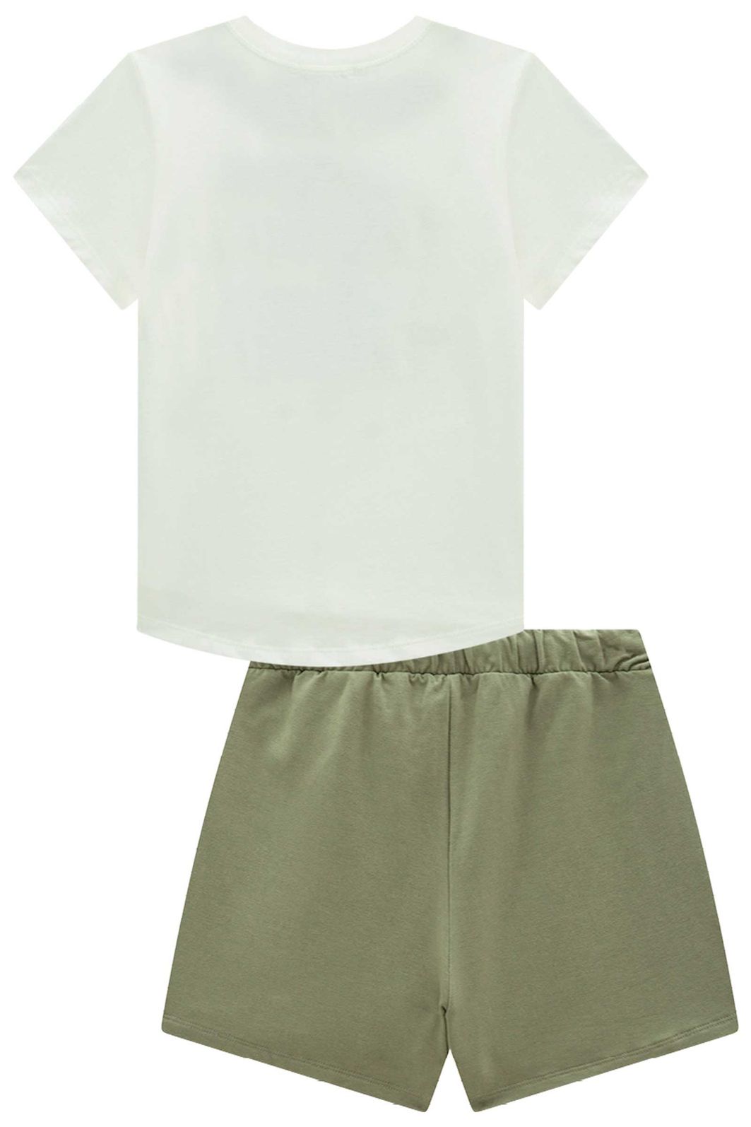 Conjunto de blusa em meia malha e short saia em molevisco 98251 Vic Teen Menina