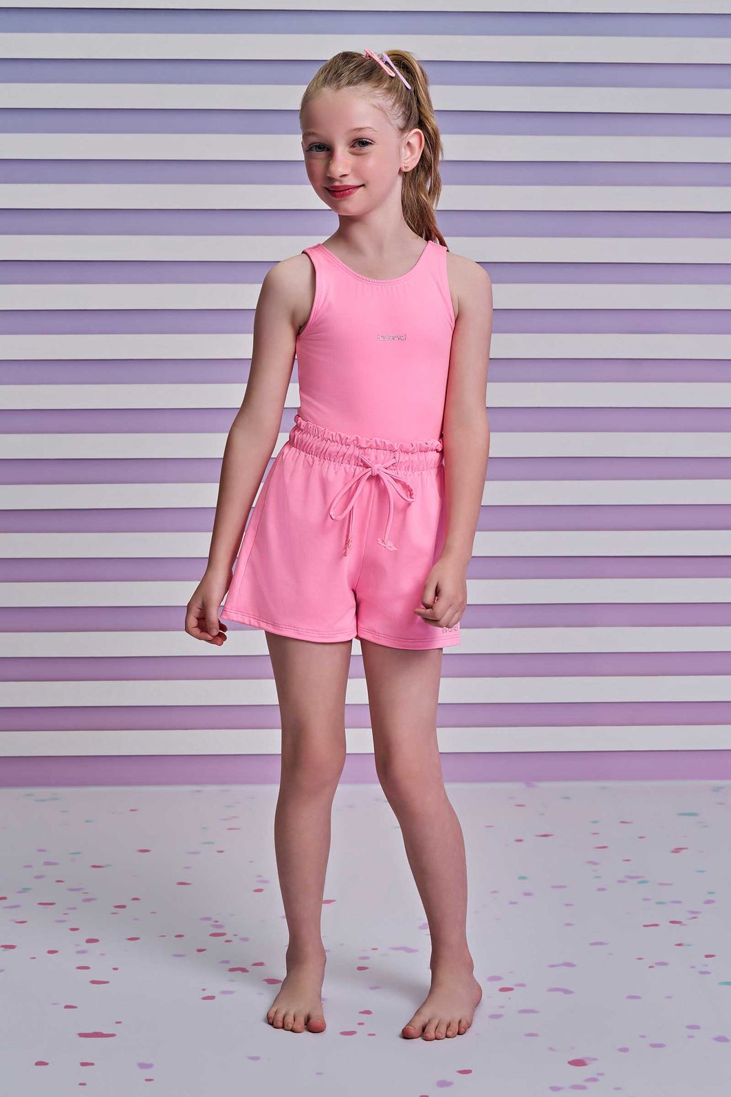 Shorts saída de praia em malha UV dry com proteção UV 50+ 95259 Infanti Infantil Menina