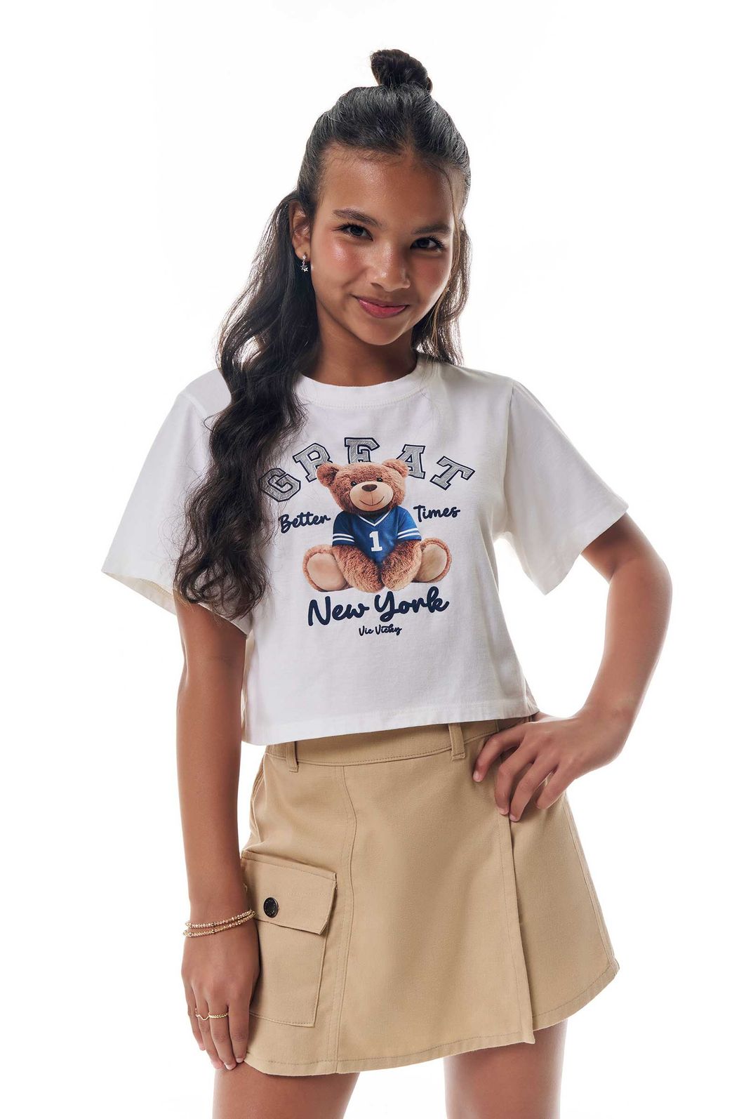 Short saia em sarja com elastano 95592 Vic Teen Menina Short saia em sarja com elastano 95592 Vic Teen Menina