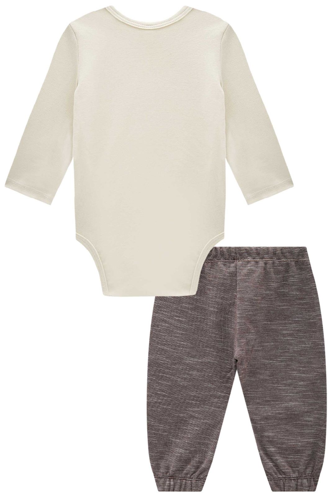 Conjunto de body em cotton e calça jogger em meclado bicolor 90731 LucBoo Bebê Menino