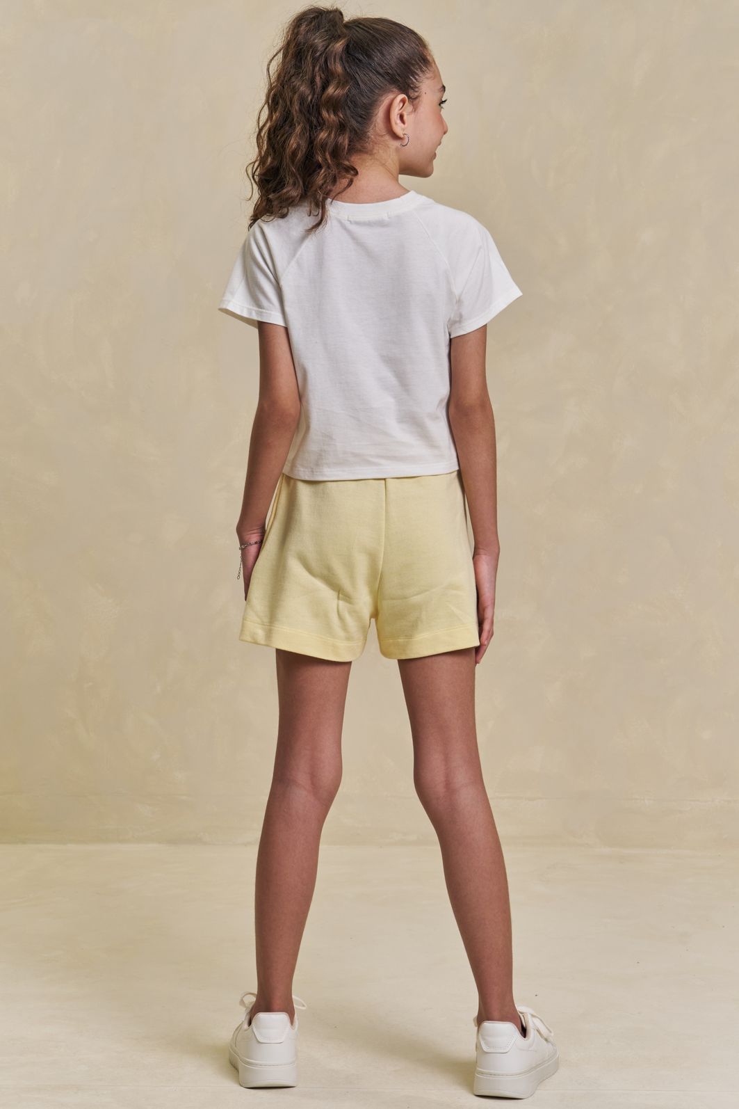 Conjunto de blusa em meia malha e shorts em moletom sem pelúcia 95908 Lilimoon Teen Menina