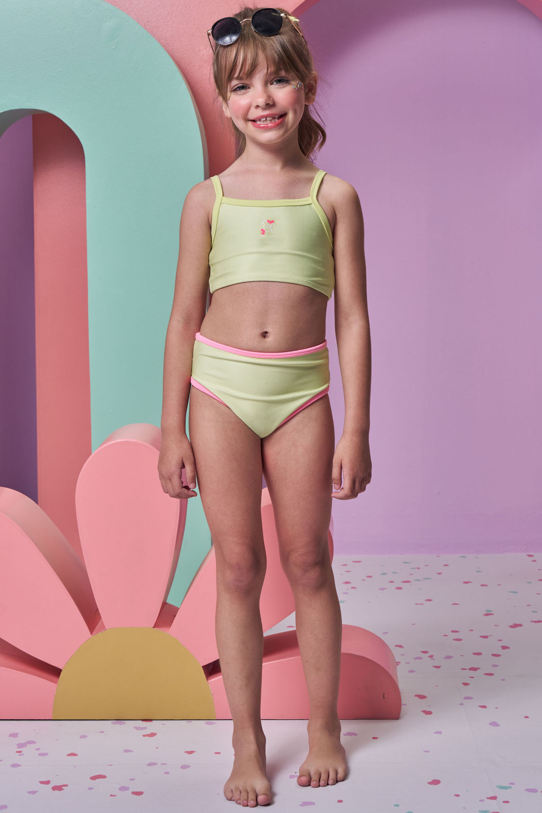 Trio de biquíni em malha UV dry com proteção UV 50 + com shorts em air flow 95917 Infanti Infantil Menina Trio de biquíni em malha UV dry com proteção UV 50 + com shorts em air flow 95917 Infanti Infantil Menina