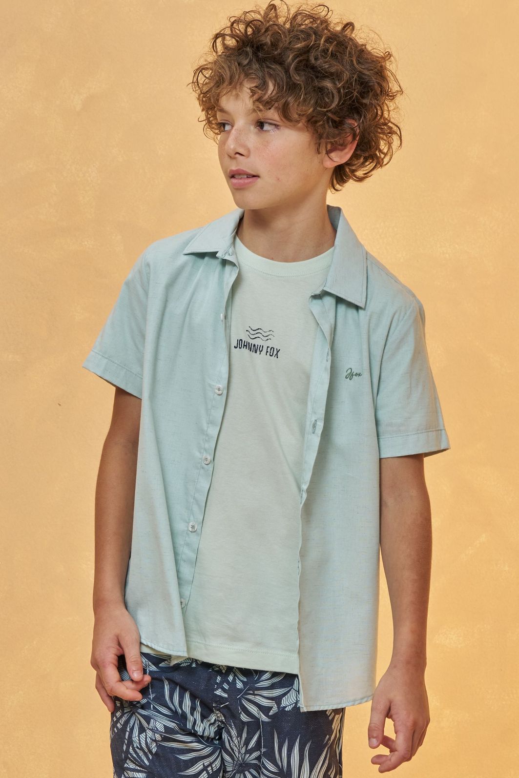 Camisa em linho deluxe 95114 Johnny Fox Teen Menino Camisa em linho deluxe 95114 Johnny Fox Teen Menino