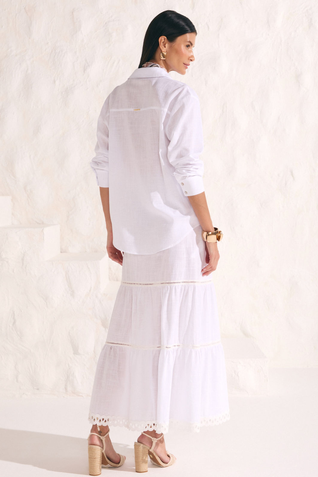 Saia maxi midi em viscose de linho 86573 Linzzi Saia maxi midi em viscose de linho 86573 Linzzi
