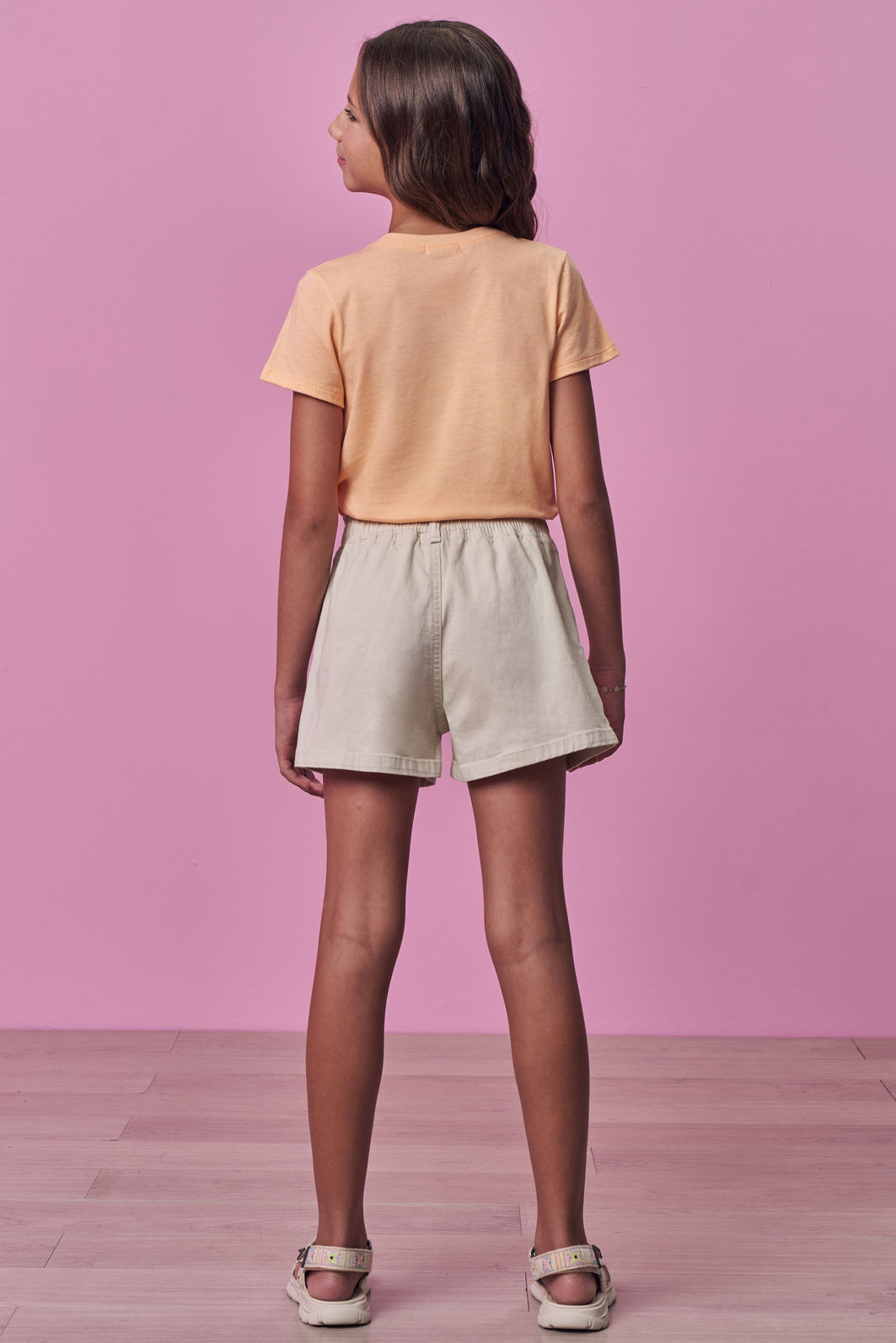 Shorts em sarja com elastano 98801 Vic Teen Menina