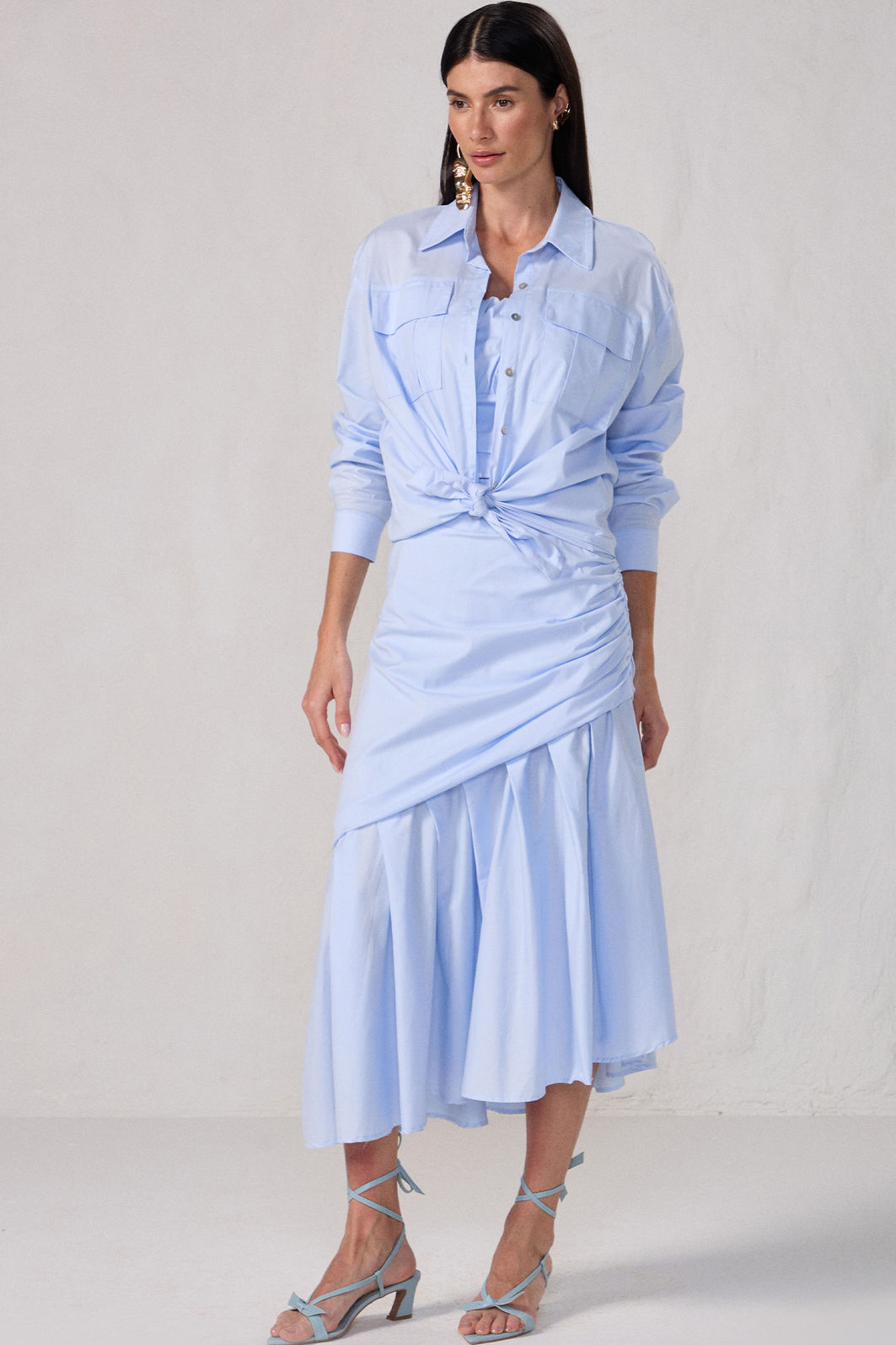 Camisa em tricoline com elastano 83776 Linzzi Camisa em tricoline com elastano 83776 Linzzi
