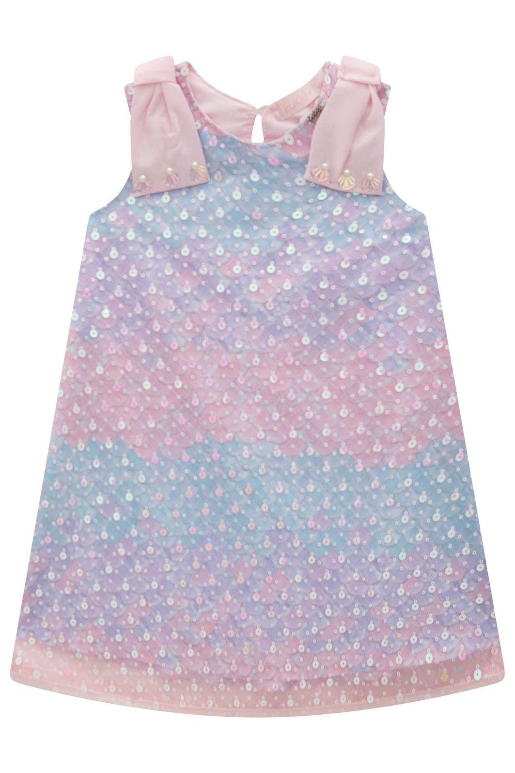 Vestido em tule paetê bordado 99414 Kukiê Infantil Menina Vestido em tule paetê bordado 99414 Kukiê Infantil Menina