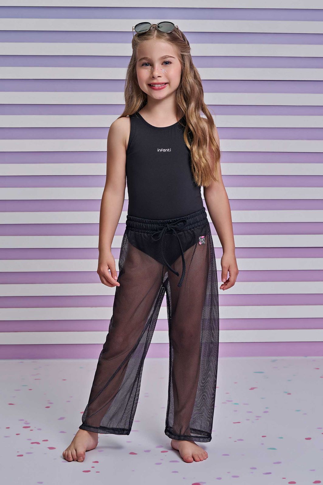 Calça saída de praia em tela fashion 95326 Infanti Infantil Menina Calça saída de praia em tela fashion 95326 Infanti Infantil Menina
