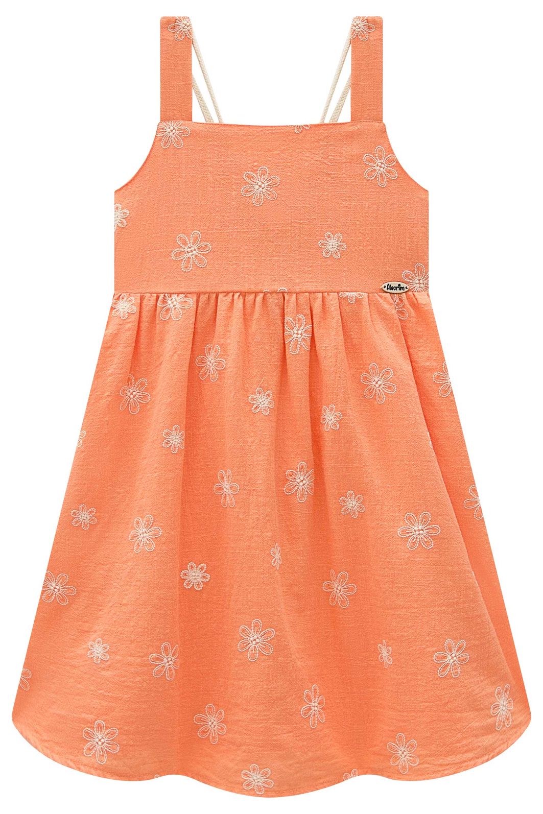 Vestido em tricoline bordado 99021 Kukiê Infantil Menina