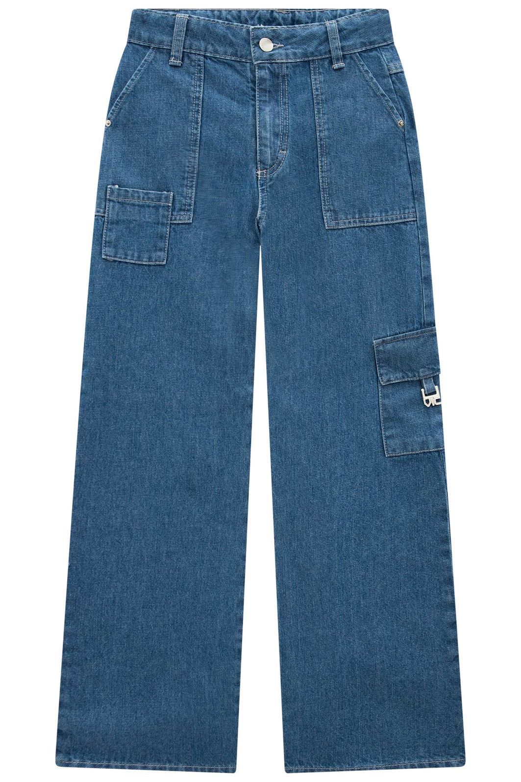 Calça wide leg cargo em jeans 95589 Vic Teen Menina Calça wide leg cargo em jeans 95589 Vic Teen Menina