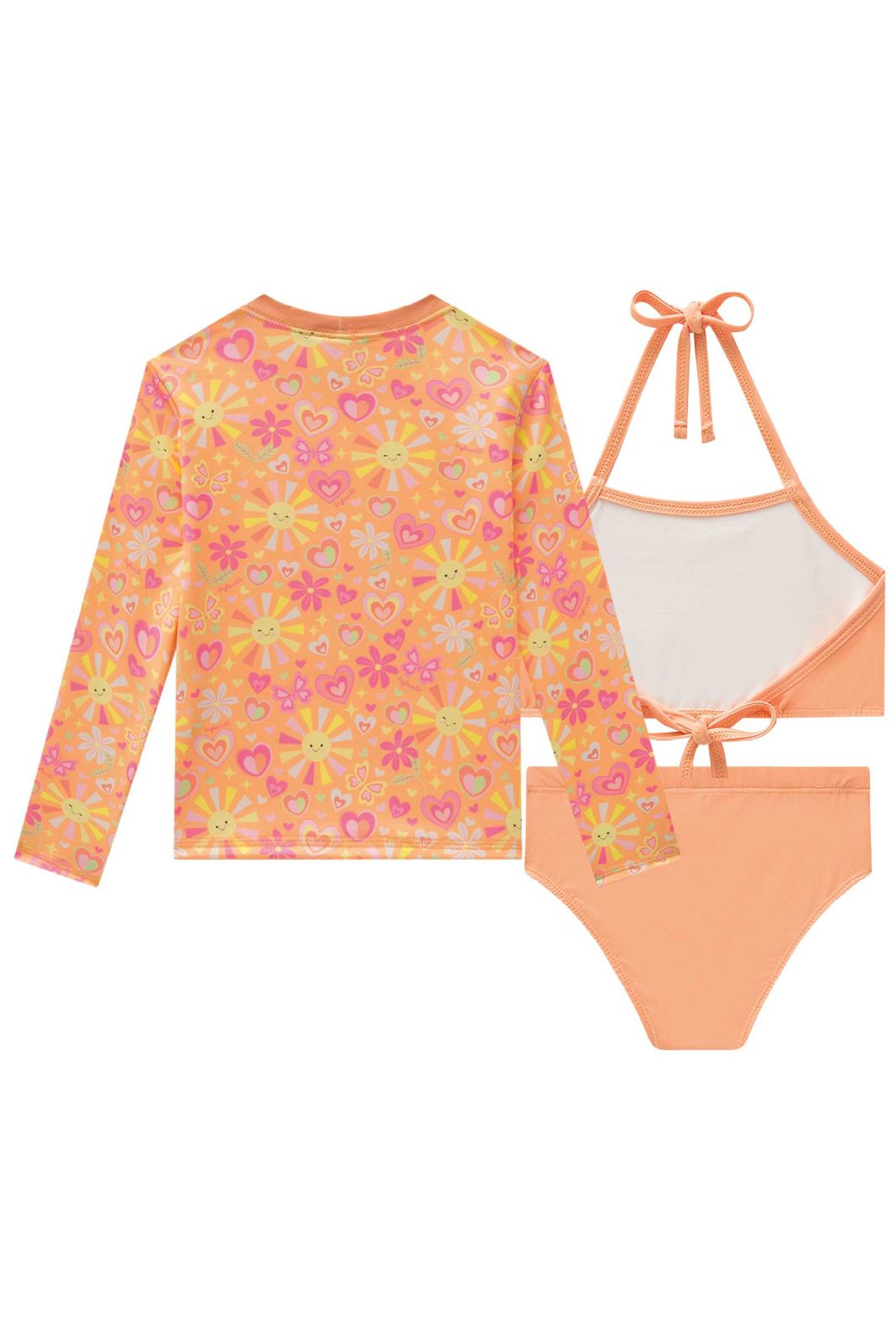 Trio de blusa e biquíni em malha UV dry com proteção UV 50+ 96610 Infanti Infantil Menina Trio de blusa e biquíni em malha UV dry com proteção UV 50+ 96610 Infanti Infantil Menina