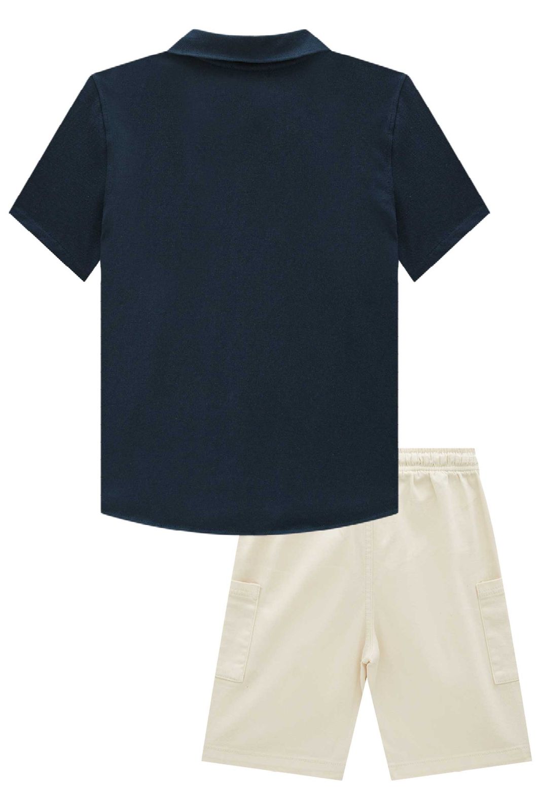 Conjunto de camisa em piquet com elastano e bermuda em sarja com elastano 97052 LucBoo Infantil Menino Conjunto de camisa em piquet com elastano e bermuda em sarja com elastano 97052 LucBoo Infantil Menino