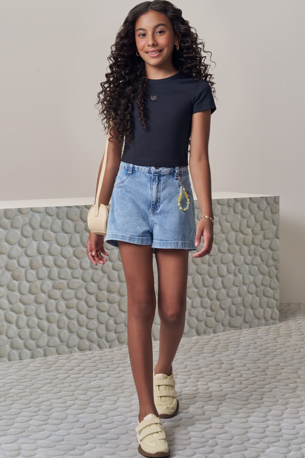 Shorts em jeans com elastano 99756 Lilimoon Teen Menina Shorts em jeans com elastano 99756 Lilimoon Teen Menina
