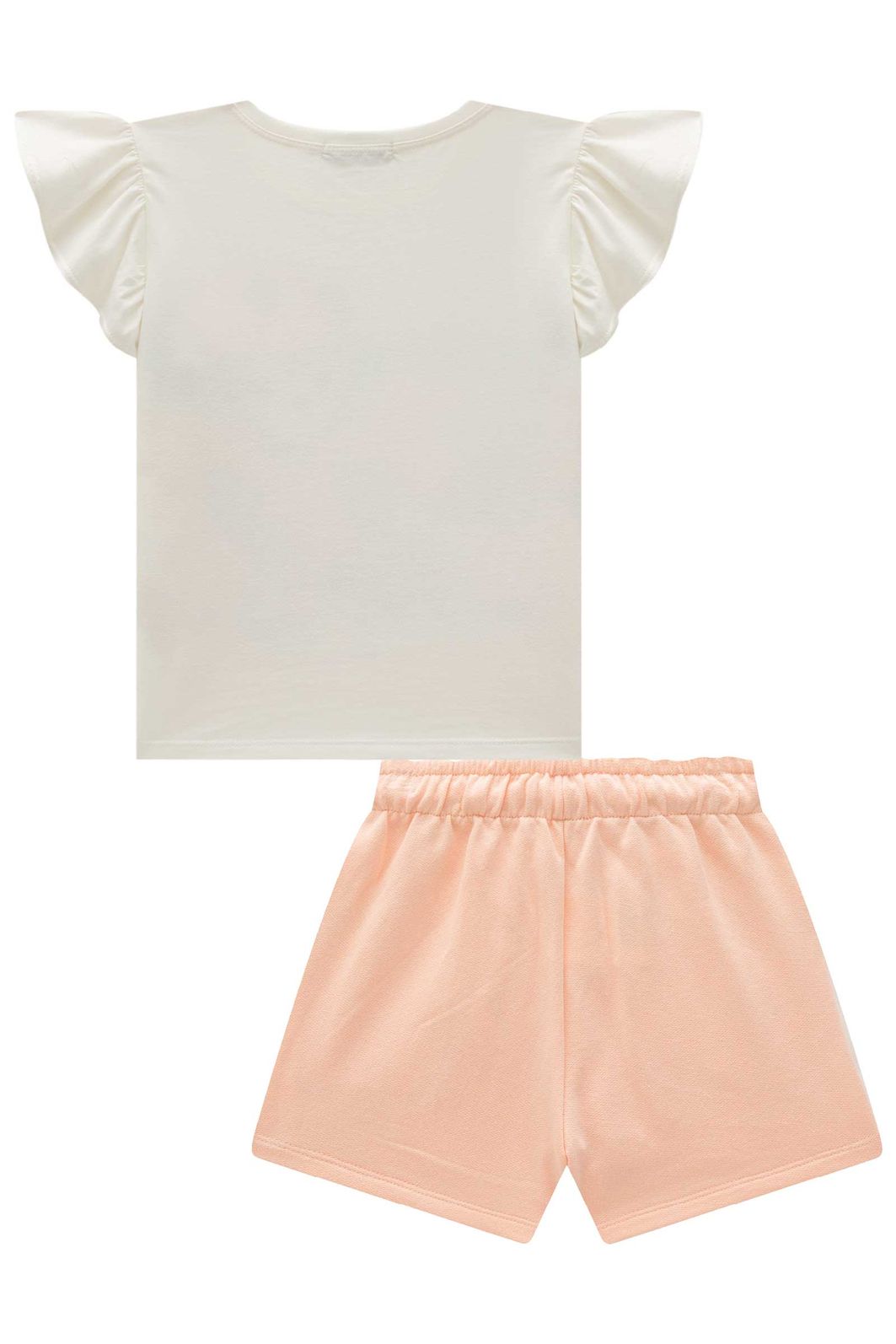 Conjunto de blusa em meia malha e shorts em moletom sem pelúcia 95412 Infanti Infantil Menina Conjunto de blusa em meia malha e shorts em moletom sem pelúcia 95412 Infanti Infantil Menina