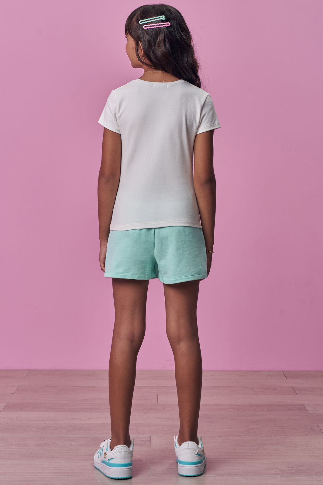 Conjunto de blusa em cotton e short saia em moletom sem pelúcia 98260 Vic Teen Menina Conjunto de blusa em cotton e short saia em moletom sem pelúcia 98260 Vic Teen Menina