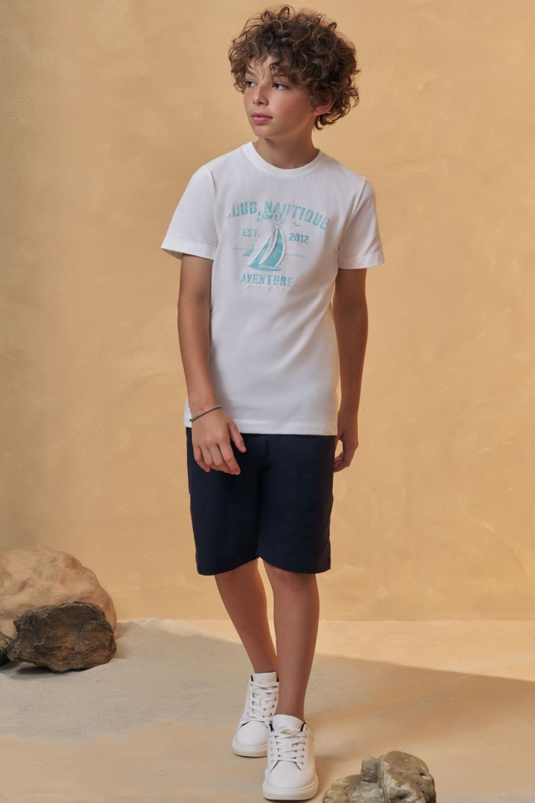 Bermuda em linho santorine com elastano 95121 Johnny Fox Teen Menino Bermuda em linho santorine com elastano 95121 Johnny Fox Teen Menino