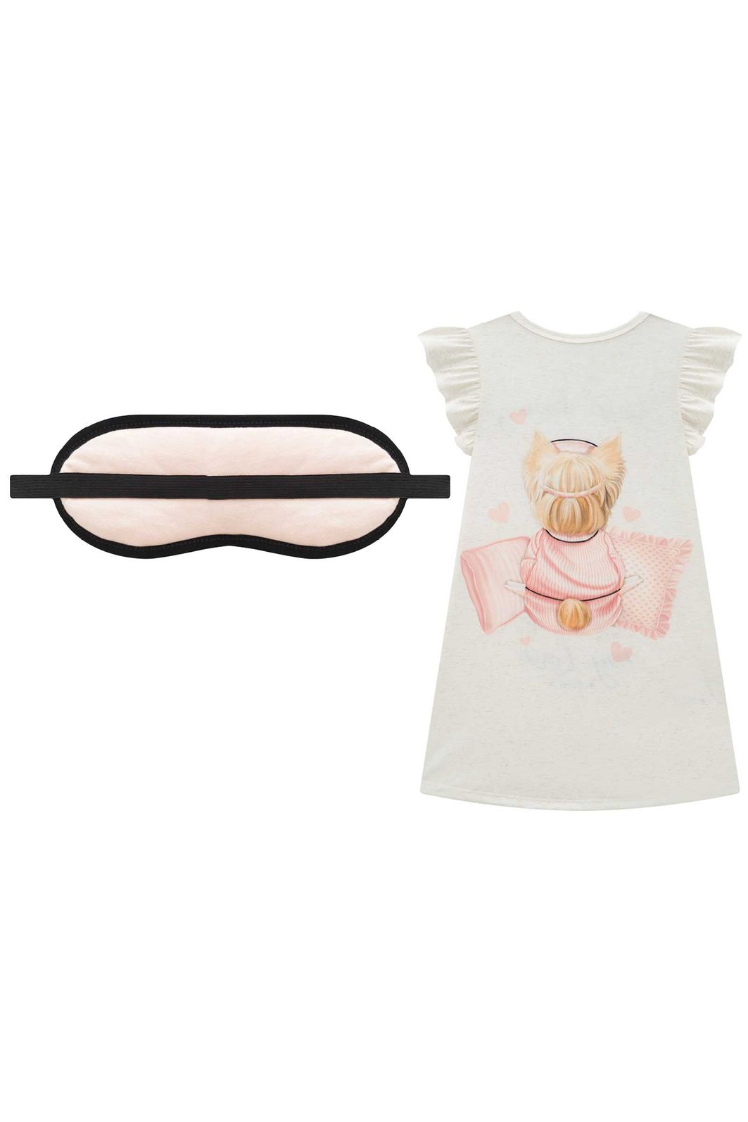 Camisola em malha fresh. Acompanha máscara 96054 Infanti Infantil Menina Camisola em malha fresh. Acompanha máscara 96054 Infanti Infantil Menina