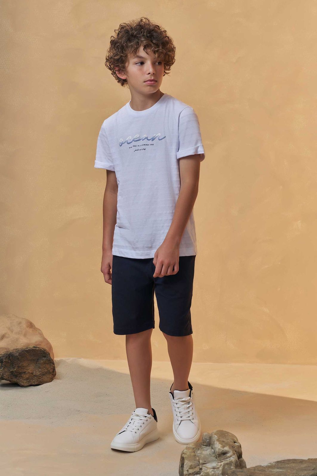 Bermuda em linho santorine com elastano 95121 Johnny Fox Teen Menino Bermuda em linho santorine com elastano 95121 Johnny Fox Teen Menino