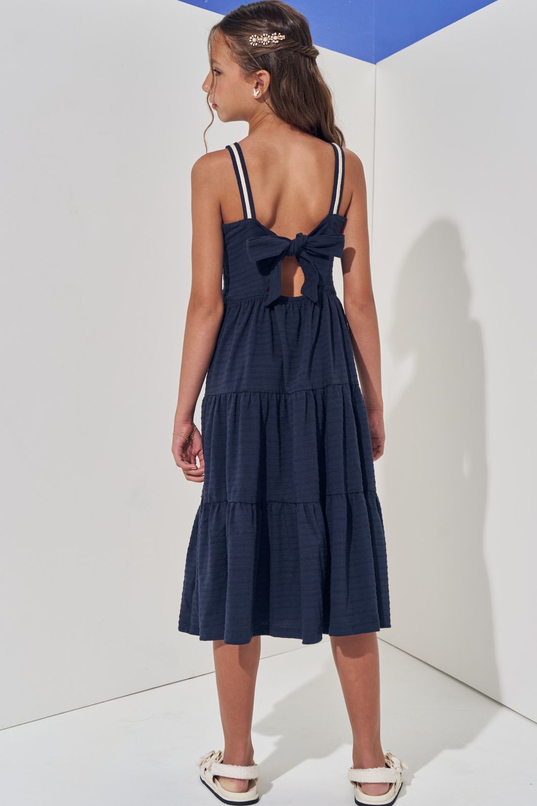 Vestido midi em malha textura 98915 Vic Teen Menina Vestido midi em malha textura 98915 Vic Teen Menina