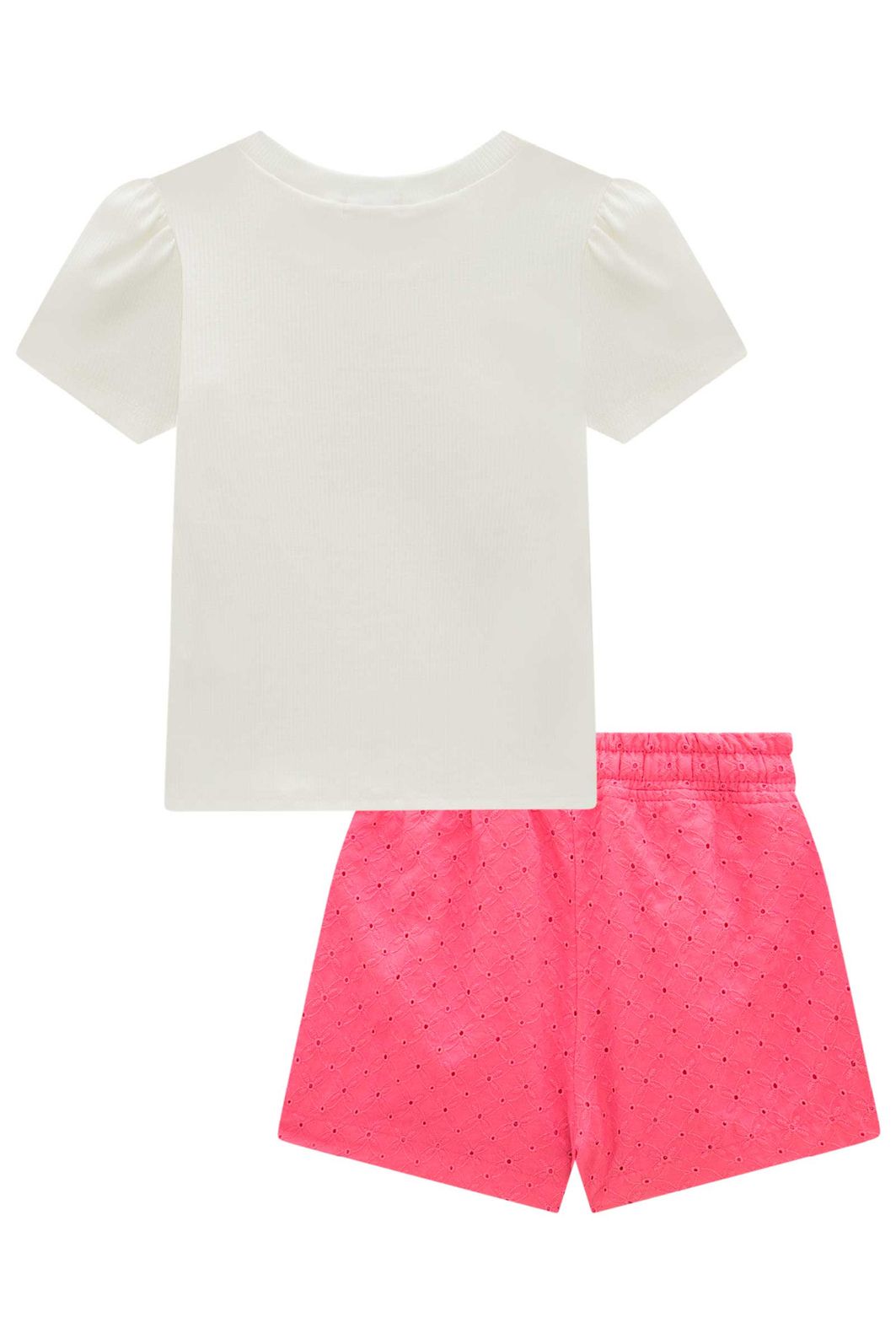 Conjunto de blusa em canelado liz e shorts saia em laise verano 96784 Infanti Infantil Menina Conjunto de blusa em canelado liz e shorts saia em laise verano 96784 Infanti Infantil Menina