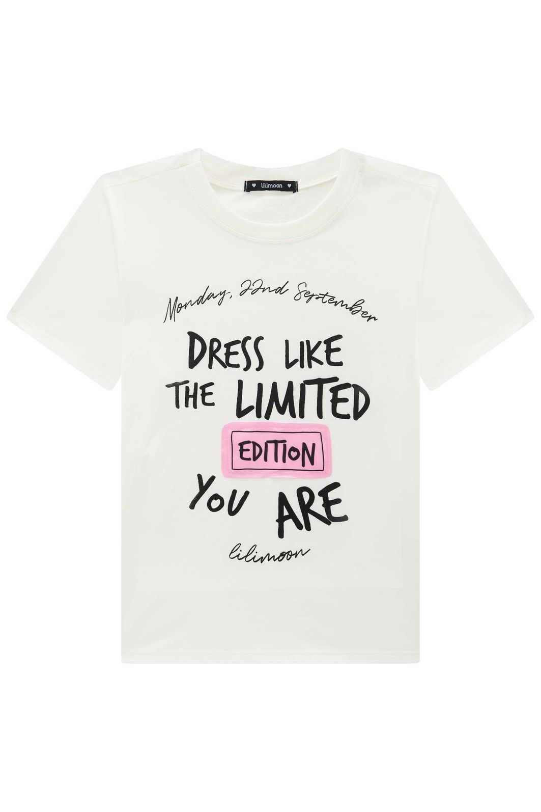 Camiseta comfy em meia malha 94891 Lilimoon Teen Menina Camiseta comfy em meia malha 94891 Lilimoon Teen Menina