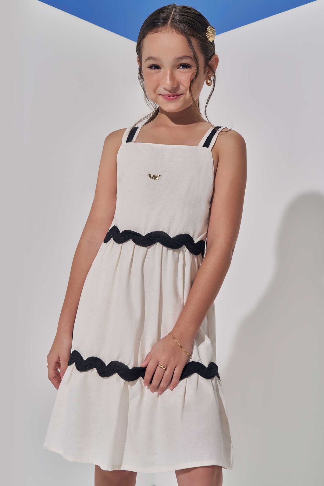 Vestido em linho 98890 Vic Teen Menina Vestido em linho 98890 Vic Teen Menina