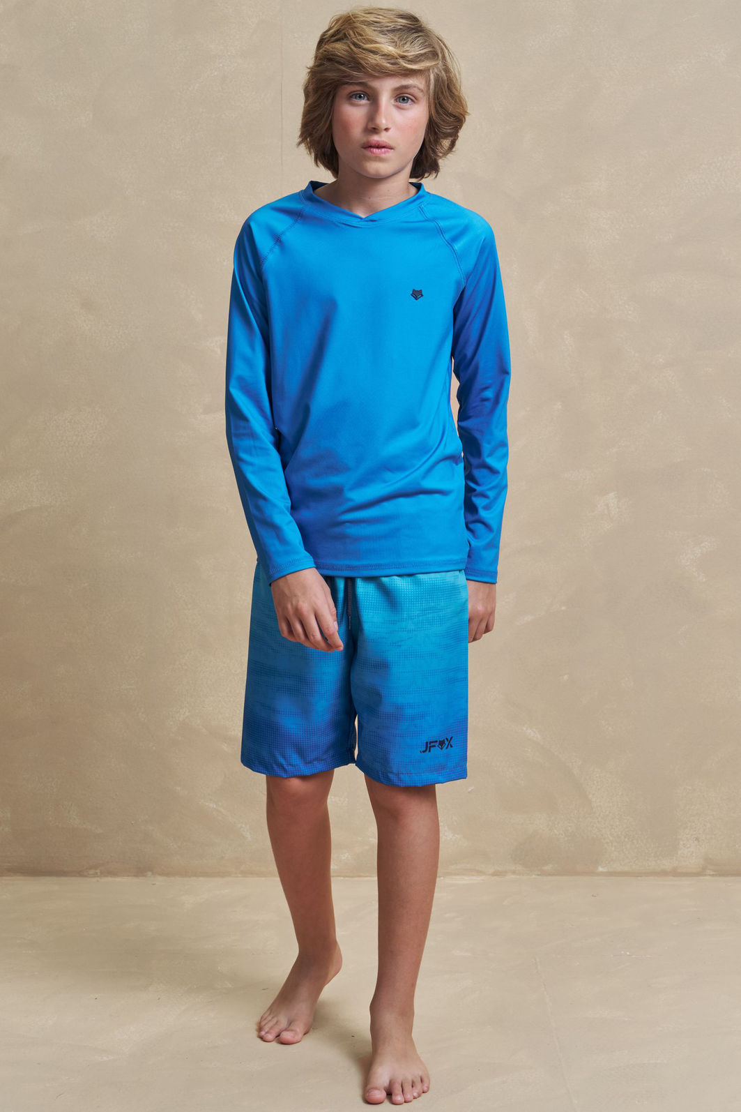 Bermuda boxer em nylon ergonomic com elastano (estampa aqua) 96693 Johnny Fox Teen Menino Bermuda boxer em nylon ergonomic com elastano (estampa aqua) 96693 Johnny Fox Teen Menino